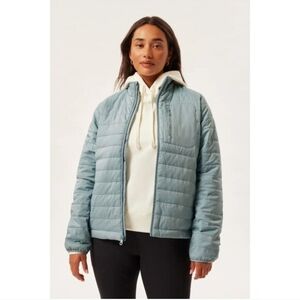 Girlfriend Collective Packable Puffer Jacket Crystal Blue Size Small